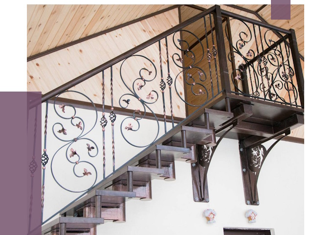 Кованые лестницы в Новомосковске от 80535 руб. под ключ