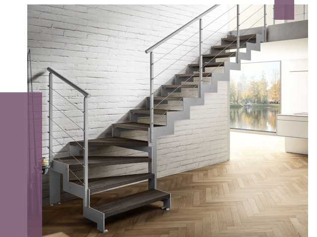 Г-образные лестницы под ключ в Новомосковске от 37428 руб. | ПРОЛЁТ-Нвм