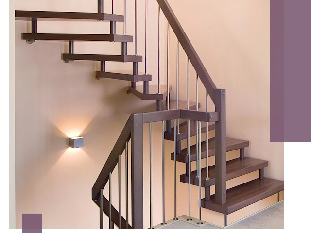 Изготовление лестниц на больцах в Новомосковске под ключ