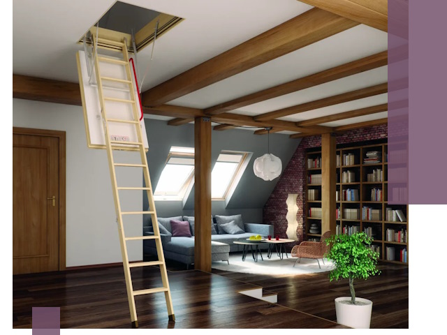 Чердачные лестницы под ключ в Новомосковске: изготовление и монтаж