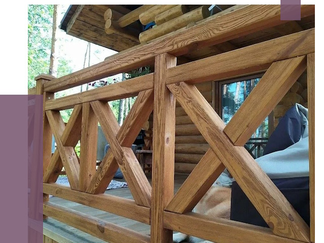 Деревянные перила под ключ в Новомосковске от 7744 руб. 