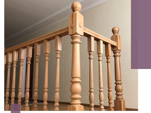 Деревянные перила на заказ в Новомосковске: монтаж и изготовление