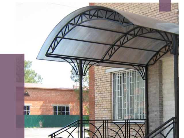 Металлические навесы и козырьки в Новомосковске от 12906 руб.