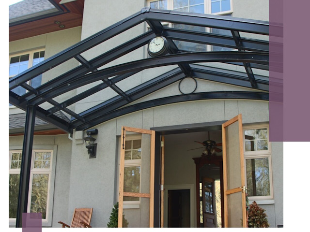 Изготовление и монтаж навесов и козырьков в Новомосковске