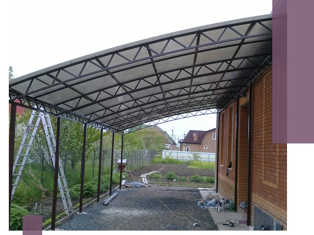 Профессиональный монтаж навесов под ключ в Новомосковске