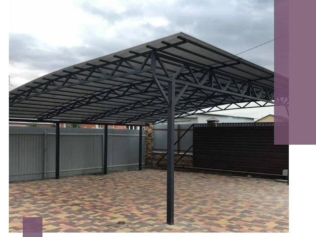 Недорогие навесы под ключ в Новомосковске — изготовление и монтаж