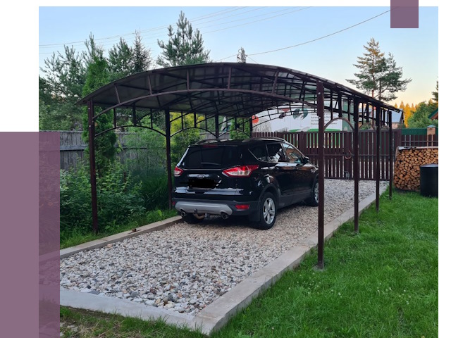 Навесы для автомобиля в Новомосковске от 13268 руб.  | ПРОЛЁТ-Нвм