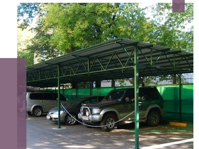 Навесы для парковки в Новомосковске от 81051 руб. заказать | ПРОЛЁТ-Нвм
