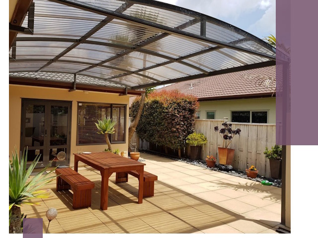 Навесы во двор под ключ в Новомосковске — изготовление и монтаж