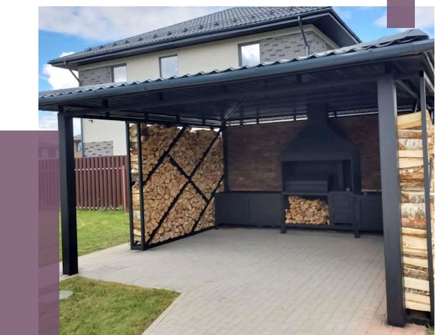 Навесы для барбекю в Новомосковске от 12855 руб. под ключ | ПРОЛЁТ-Нвм