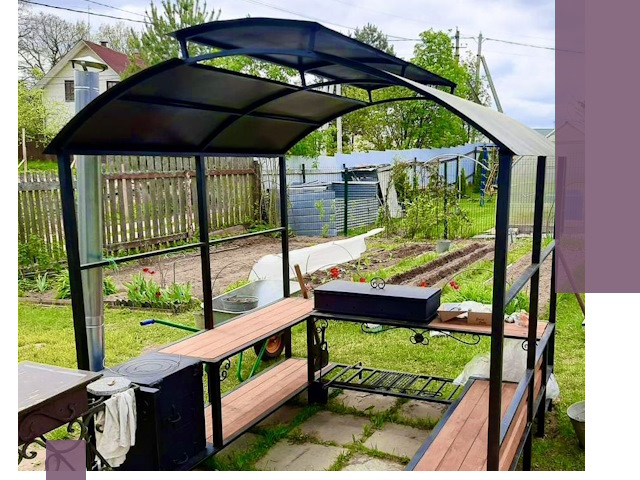 Навесы для барбекю в Новомосковске: изготовление, монтаж и демонтаж