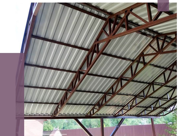 Навесы из профнастила в Новомосковске от 7434 руб. | ПРОЛЁТ-Нвм