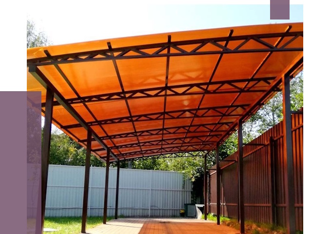 Односкатные навесы под ключ в Новомосковске от 13268 руб. 