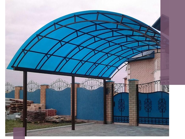 Арочные навесы под ключ в Новомосковске — изготовление и монтаж