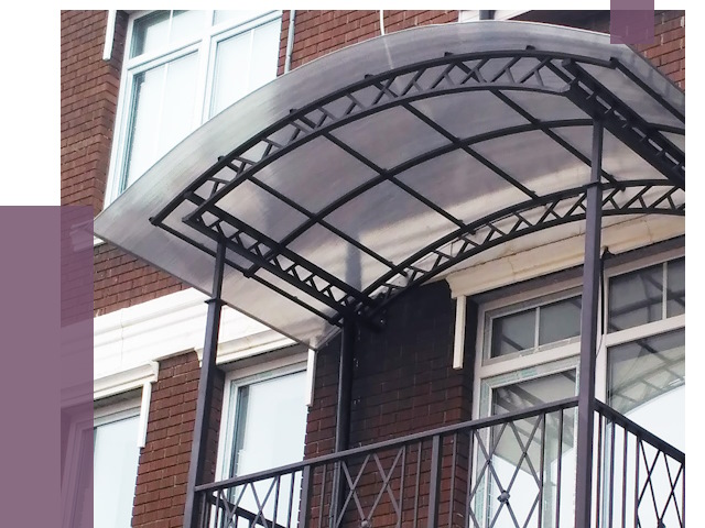 Козырьки над балконом в Новомосковске от 8725 руб.  | ПРОЛЁТ-Нвм