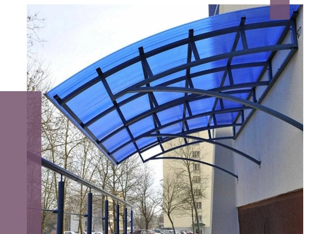 Козырьки из поликарбоната в Новомосковске от 4337 руб. под ключ | ПРОЛЁТ-Нвм