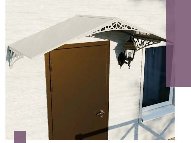 Металлические козырьки на входы и террасы в Новомосковске