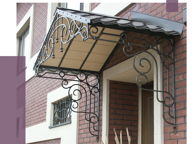 Двускатные козырьки в Новомосковске под ключ от 12906 руб.