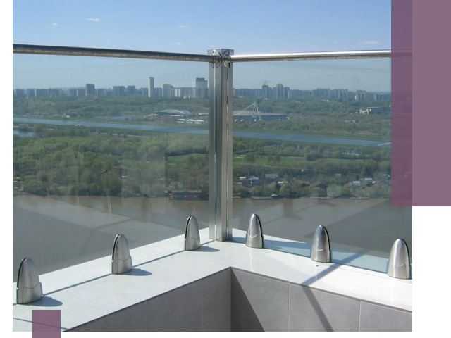 Стеклянные парапеты премиум класса в Новомосковске для домов и бизнесов